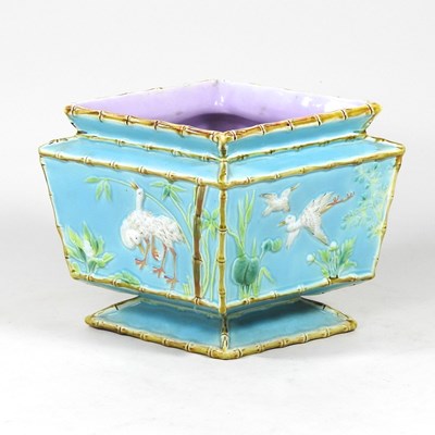 Lot 401 - A 19th century majolica jardiniere, circa 1870,...