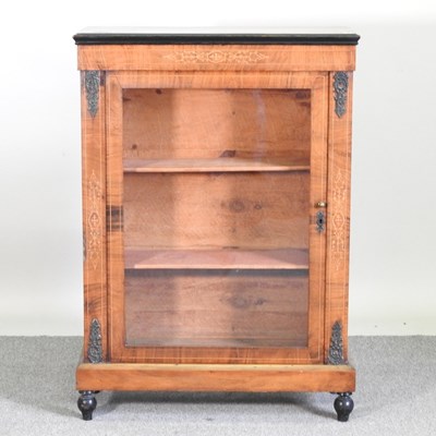 Lot 502 - A Victorian walnut and marquetry pier cabinet,...