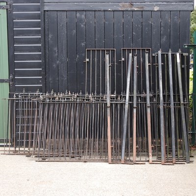 Lot 531 - A collection of black painted iron garden...