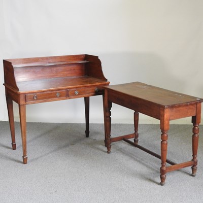 Lot 294 - A 19th century mahogany desk, with a gallery...