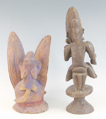 Lot 47 - A large Nigerian Yoruba People carved wood...