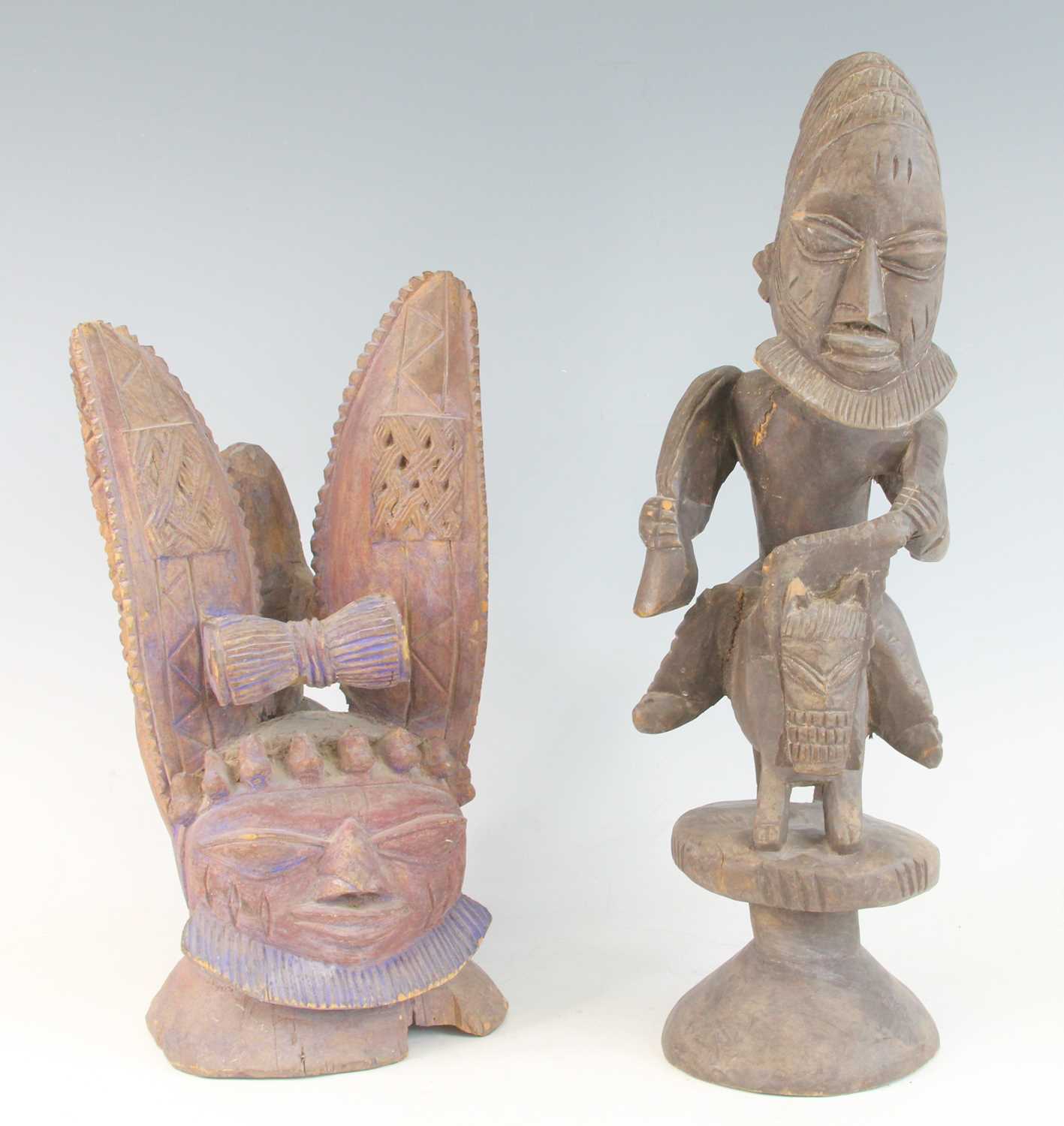 Lot 47 - A large Nigerian Yoruba People carved wood...