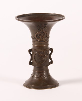 Lot 255 - A Japanese bronze vase, 20th century, having a...