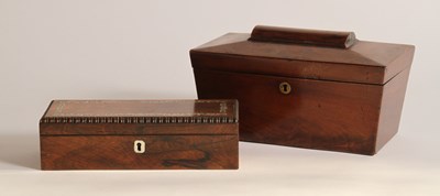 Lot 438 - A mahogany tea caddy, 19th century, of...