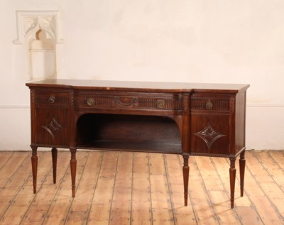 Lot 333 - A mahogany breakfront sideboard, early 20th...