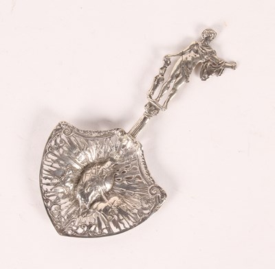 Lot 332 - A German Hanau silver bonbon spoon, 19th...