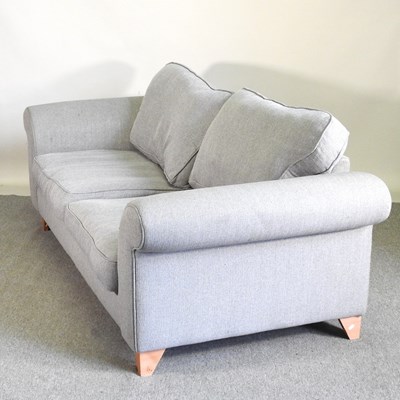 Lot 427 - A modern grey upholstered sofa, 215cm wide