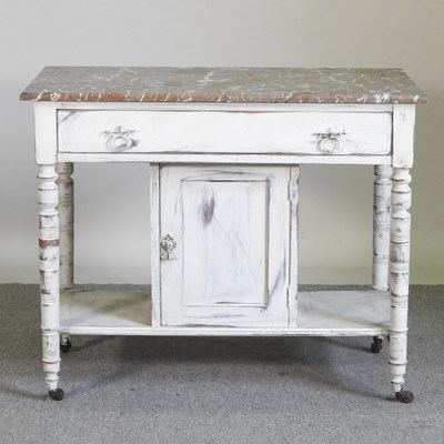 Lot 360 - An Edwardian and later cream painted marble...