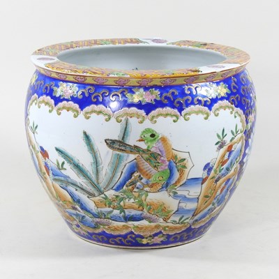 Lot 378 - A Chinese porcelain fish bowl, probably early...