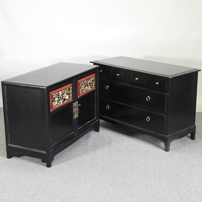 Lot 431 - A Chinese elm cabinet, 98cm wide, together...