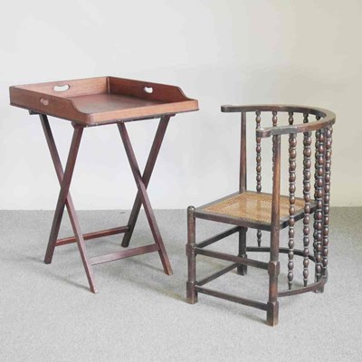 Lot 412 - A 19th century folding butler's tray on stand,...