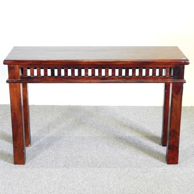 Lot 316 - A French hardwood side table, 120cm wide