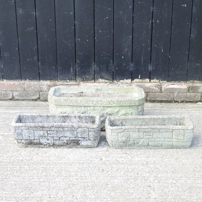 Lot 315 - A large rectangular carved stone garden...