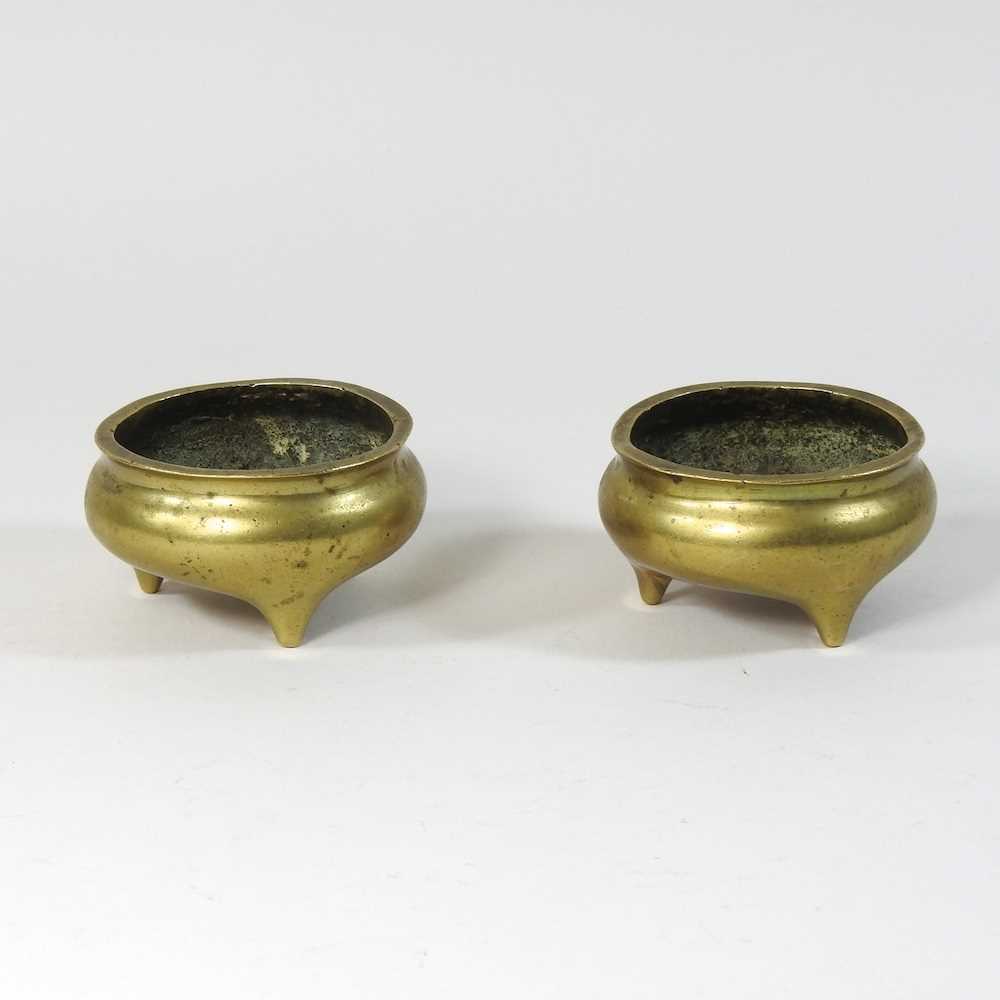 Lot 37 - A pair of Chinese bronze censers