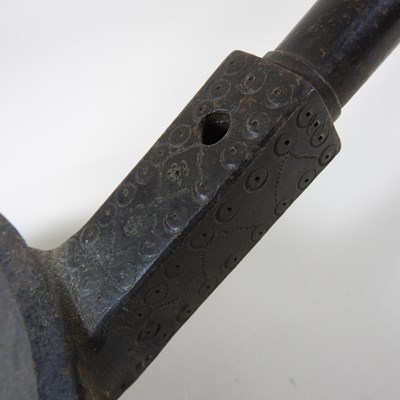 Lot 119 - A large African tribal bronze ladle or scoop,...
