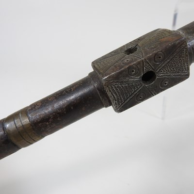 Lot 119 - A large African tribal bronze ladle or scoop,...