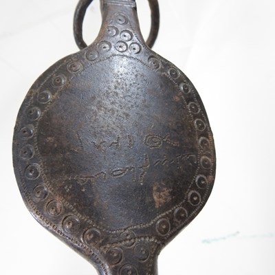 Lot 119 - A large African tribal bronze ladle or scoop,...