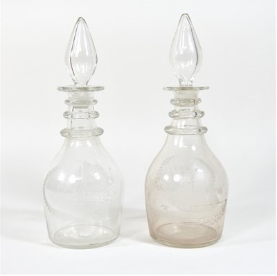 Lot 25 - A pair of George III glass decanters and stoppers