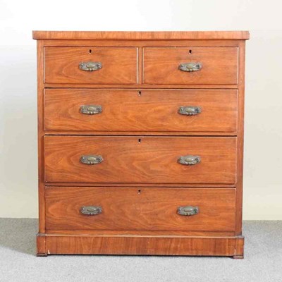 Lot 416 - A Victorian walnut chest of drawers, on a...