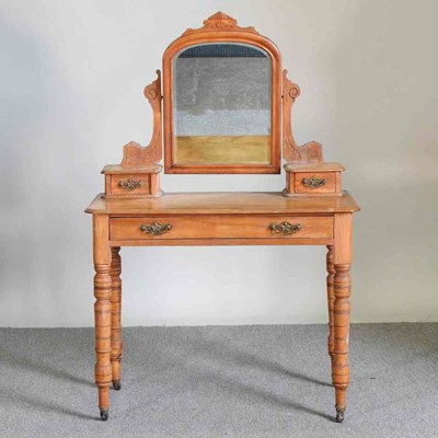 Lot 586 - A Victorian satin walnut dressing table, with...