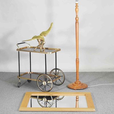 Lot 474 - A vintage brass trolley, together with a...