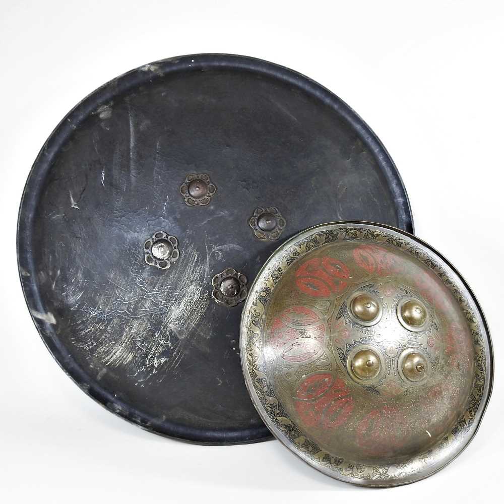 Lot 61 - An Indo Persian brass dhal shield, of