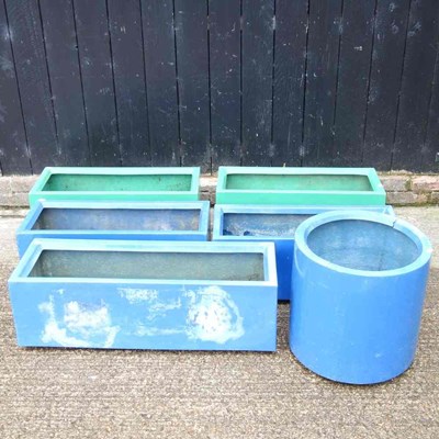 Lot 50 - A collection of fibreglass blue and green...