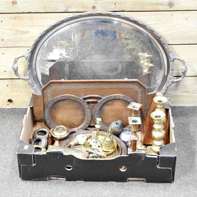 Lot 368 - A large silver plated serving tray, 74cm wide,...