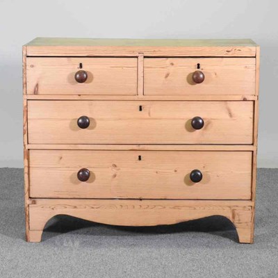 Lot 299 - A 19th century stripped pine chest of drawers