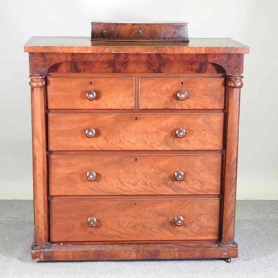 Lot 438 - A Victorian mahogany chest, flanked by columns