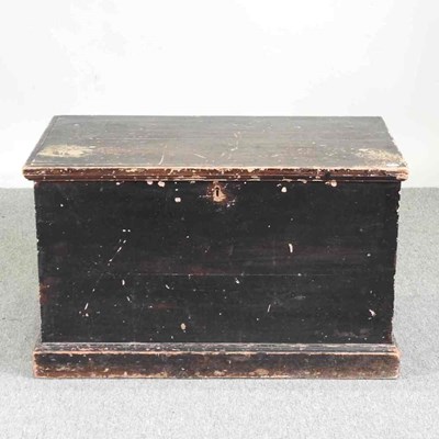 Lot 440 - An early 20th century stained pine trunk, with...