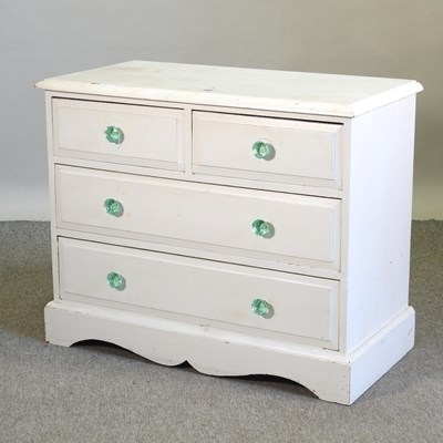 Lot 416 - A white painted pine chest