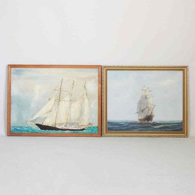 Lot 176 - W Simpson, 20th century, a sailing ship,...