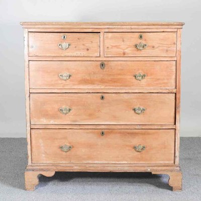 Lot 371 - A 19th century stripped pine chest of drawers,...