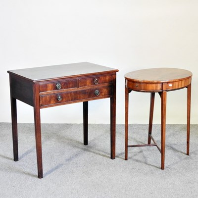 Lot 591 - A 19th century mahogany side table, on square...