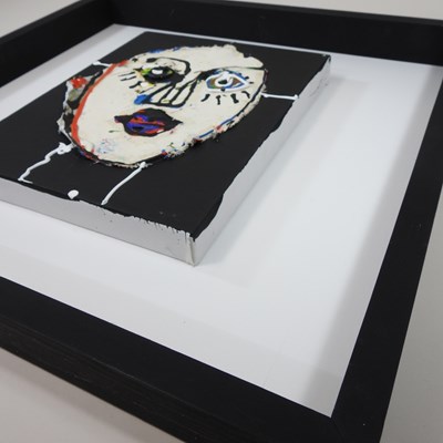 Lot 186 - John Kiki, 1943, head, mixed media on canvas,...
