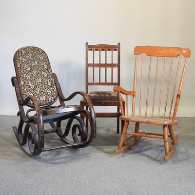 Lot 479 - A Thonet style bentwood rocking chair