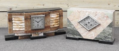 Lot 244 - An Art Deco marble cased mantle clock