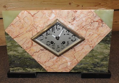 Lot 244 - An Art Deco marble cased mantle clock