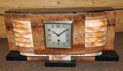 Lot 244 - An Art Deco marble cased mantle clock