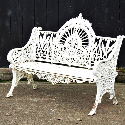 Lot 13 - A cast iron Coalbrookdale style white painted...