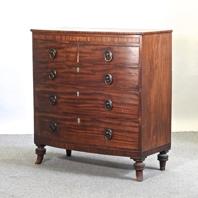 Lot 728 - A 19th century mahogany bow front chest