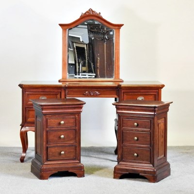 Lot 596 - A modern cherrywood dressing table/desk, with...