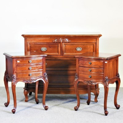 Lot 546 - A modern cherrywood chest of drawers, together...