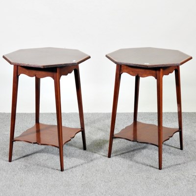 Lot 582 - A pair of Edwardian mahogany shaped occasional...