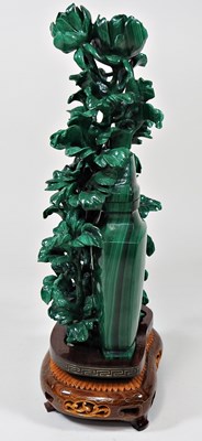 Lot 247 - A Chinese carved malachite Good Luck money...