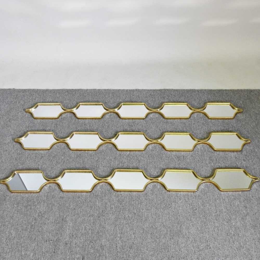 Lot 297 - A set of three modern gilt framed five panel