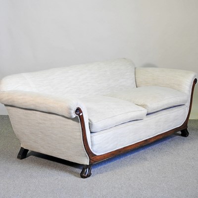 Lot 612 - An Art Deco and later upholstered sofa