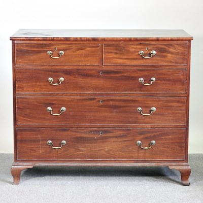 Lot 605 - A 19th century mahogany chest of drawers, on...