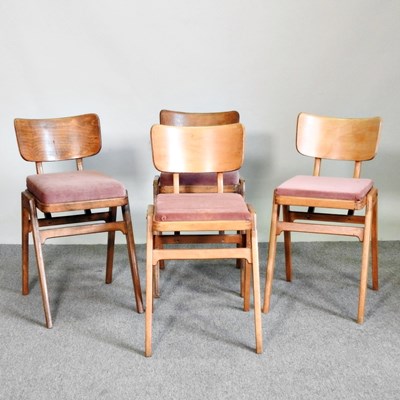Lot 541 - A set of four mid 20th century bentwood school...